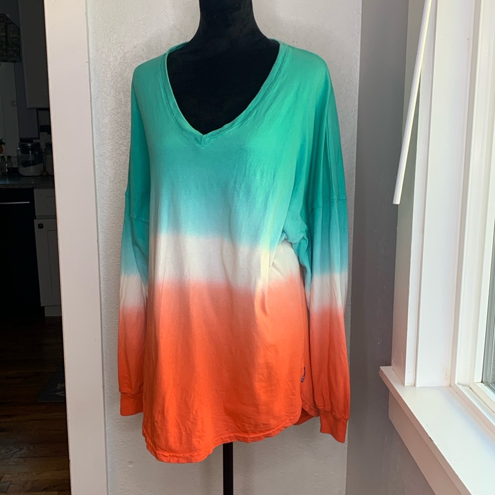 Foxy’s Jost Van Dyke Spirit Jersey Ombre Long Sleeve Tee Size Medium Beach